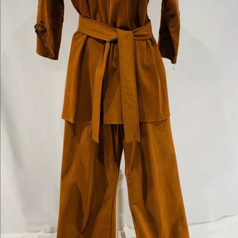 VTG Lillie Rubin BRN Faux Seude Two Piece Suit